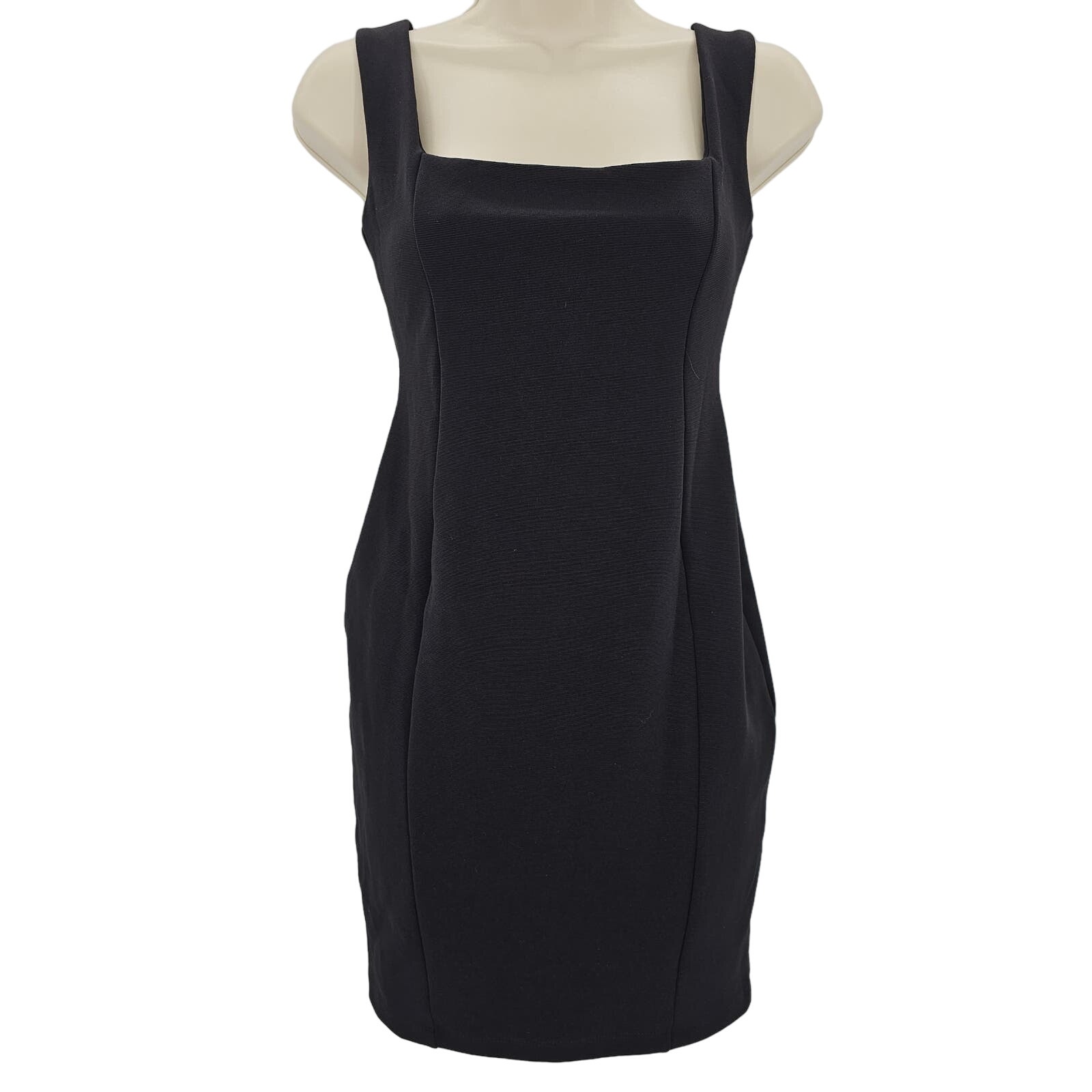 Nookie Womans Size M Taylor Mini Dress In Black Bodycon Square Neck Tank New